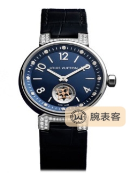 路易·威登TAMBOUR MOONTambour Moon Star女士蓝色小秒盘钻石腕表